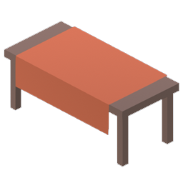 Dark Wooden Table: Red Tablecloth